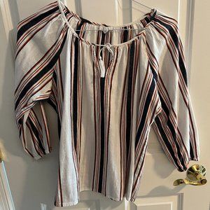 S.O.F.T. Striped Peasant Blouse